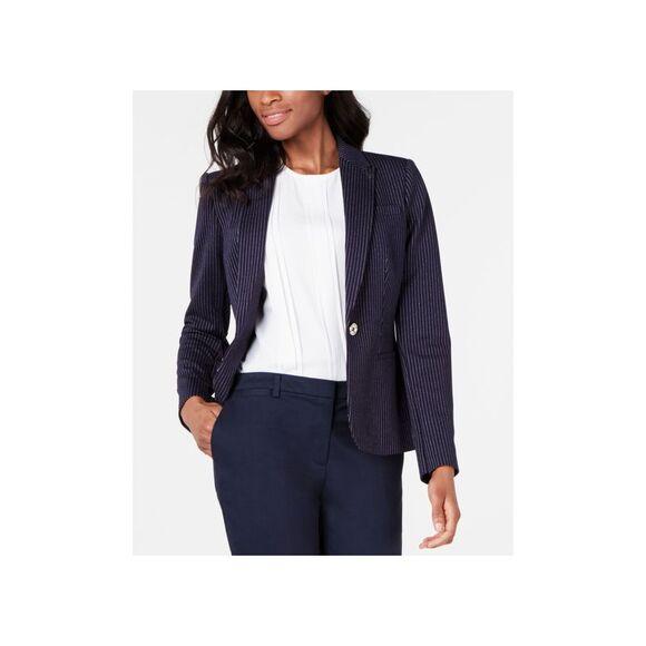 Tommy Hilfiger Pinstriped One Button Blazer - Picture 1 of 1